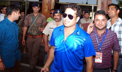 Sachin Tendulkar at Kangra for IPL match.