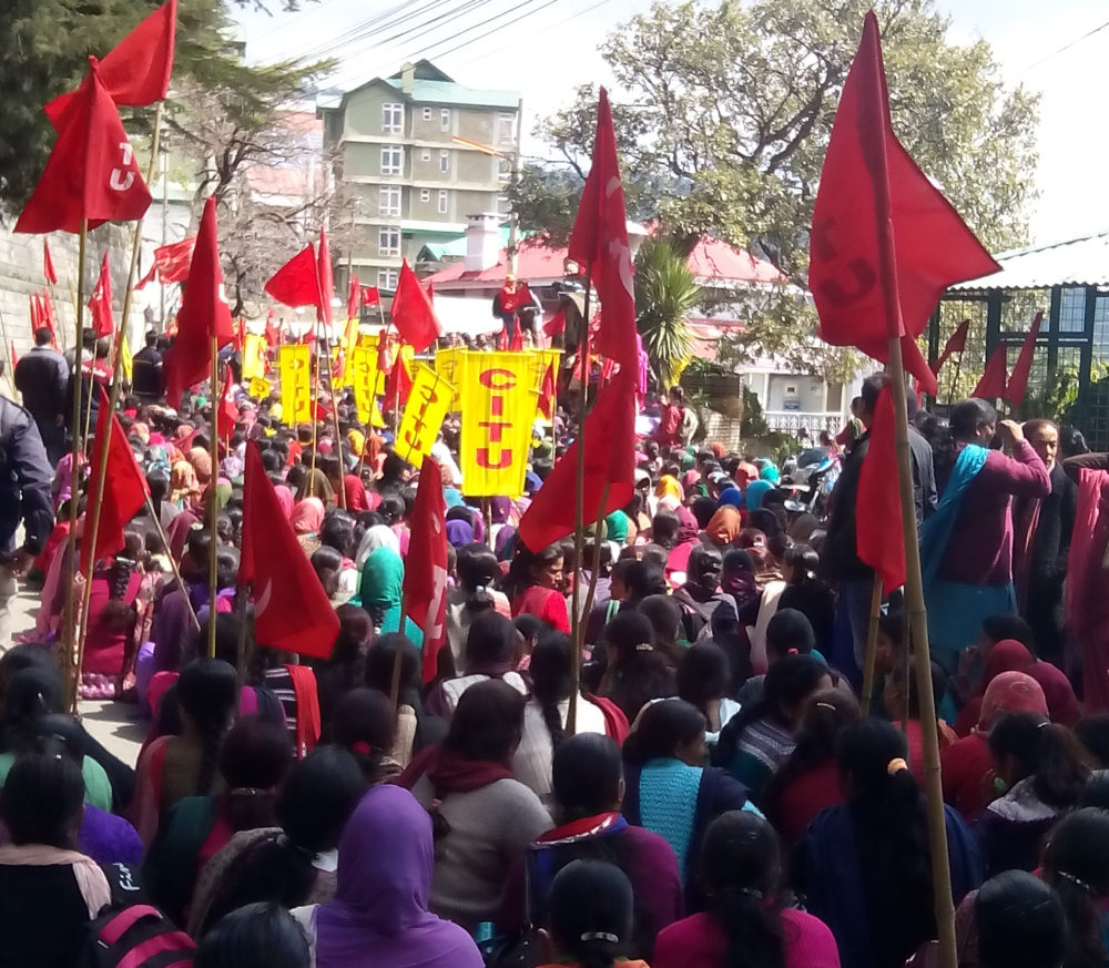 Anganwadi workers protest in Shimla