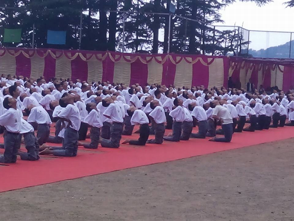 Students of Bishop Cotton School Shimla performing Yoga