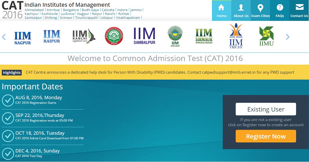 CAT 2016 Exam