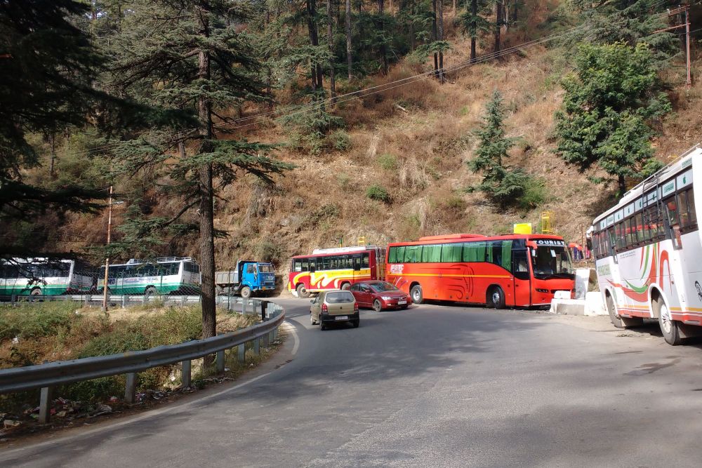 Shimla bus parking station